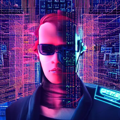 Prompt: glitch art of a cyberpunk hacker's mind shattering in cyberspace detailed realistic hd 8 k high resolution