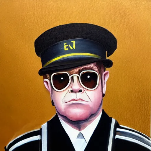Image similar to “Oil painting of Elton John as a World War 1 general, 4k”