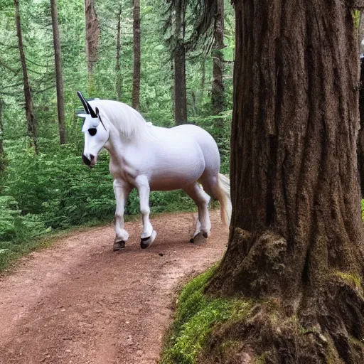 Image similar to trail footage of a unicorn