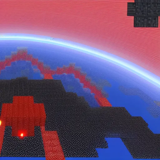 Image similar to a black hole in Minecraft