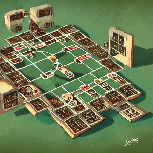 Prompt: a beautiful concept art of a boardgame field for the game tic - tac - toe, noughts and crosses, xs and os, by greg rutkowski, featured on artstation