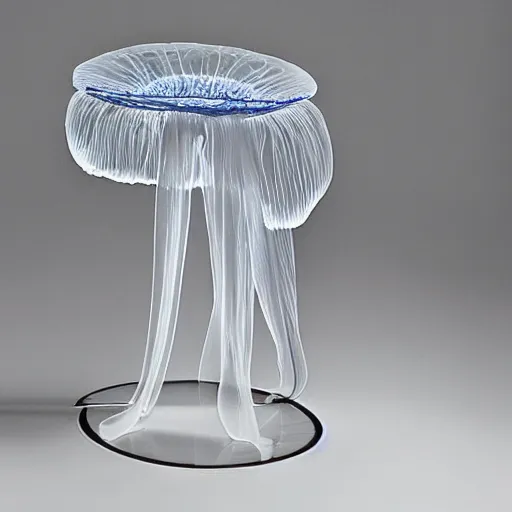 Prompt: the jellyfish stool by Ross lovegrove