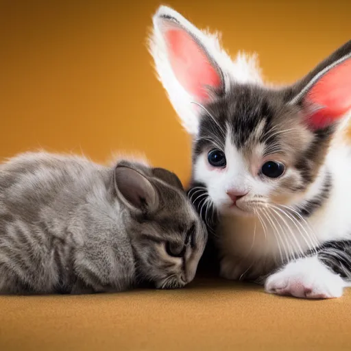 Image similar to Kitten and Bunny in therapy