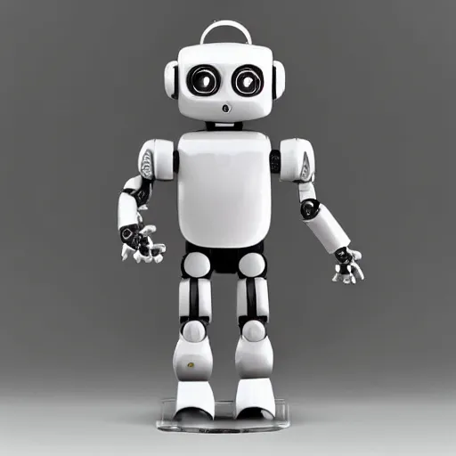 Prompt: cute little robot inside action-figure box, sleek design, 33mm, award winning photo