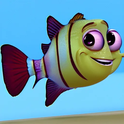 Image similar to fish with four legs. pixar cartoon