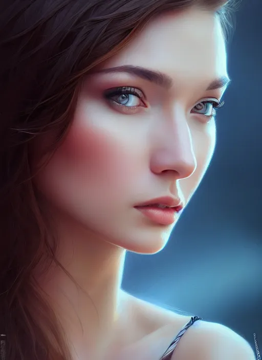 Image similar to photo of a gorgeous young woman in the style of stefan kostic, realistic, sharp focus, 8k high definition, insanely detailed, intricate, elegant, art by stanley lau and artgerm