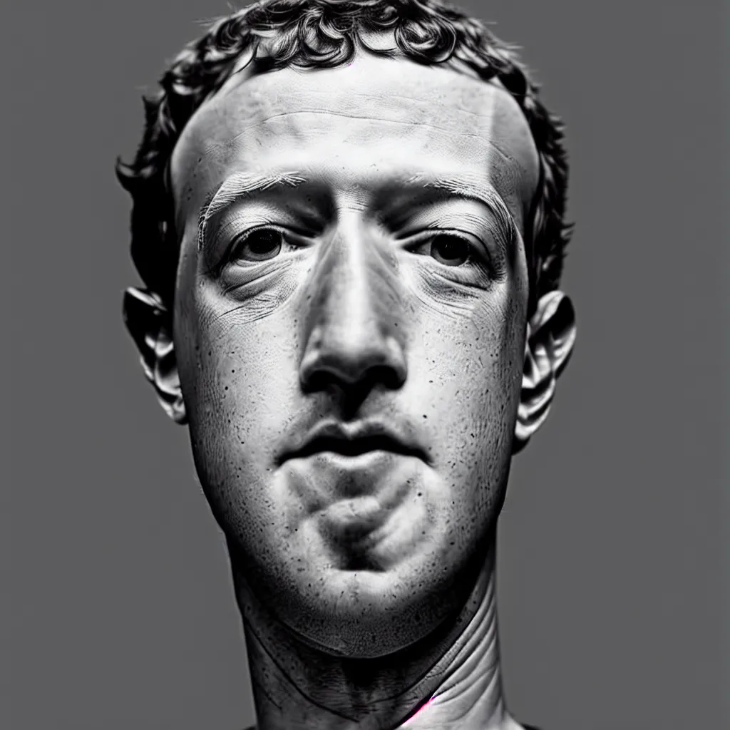 Image similar to one mark zuckerberg staring into your soul, photo, 4 k