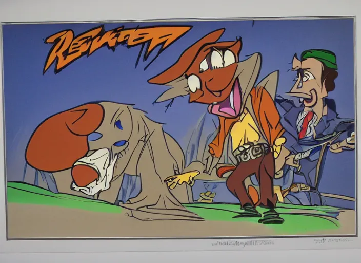 Image similar to original animation cel of discheveled rockstar by milt kahl