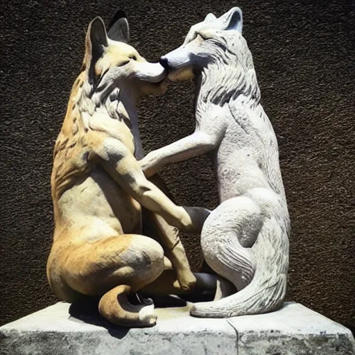 Prompt: “ capitoline wolf ” statue with a fox instead of a wolf