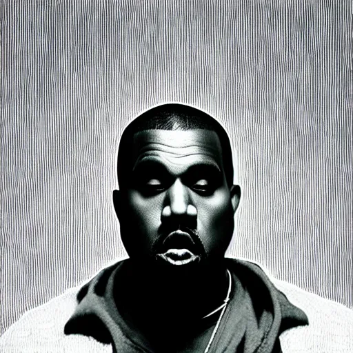 Image similar to kanye screaming from the top of his lungs in the style of the music video for heartless