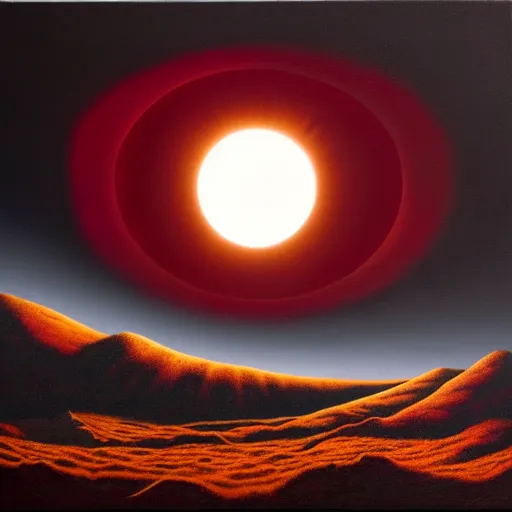Prompt: an ominous eclipse, by jeffrey smith, oil on canvas