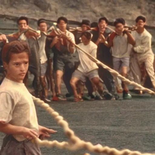 Image similar to Squid Games, Tug of War scene, Movie Still