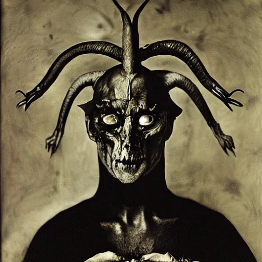 Prompt: portrait of the devil by hieronymus bosch, joel peter witkin, annie liebovitz