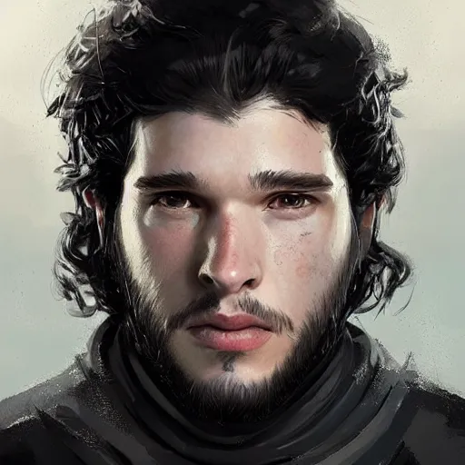 Prompt: portrait of jon snow with a very large nose by greg rutkowski, ridiculous, attractive, highly detailed portrait, scifi, digital painting, artstation, concept art, smooth, sharp foccus ilustration, artstation hq ”