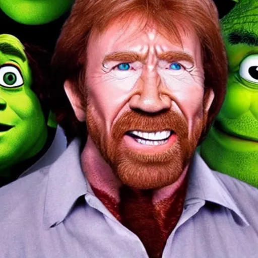 Prompt: chuck norris as shrek