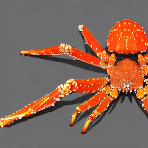 Prompt: low poly 3 d model of a spider crab, white background