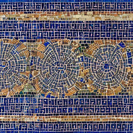 Prompt: greek mosaic, nazca design, torchlight