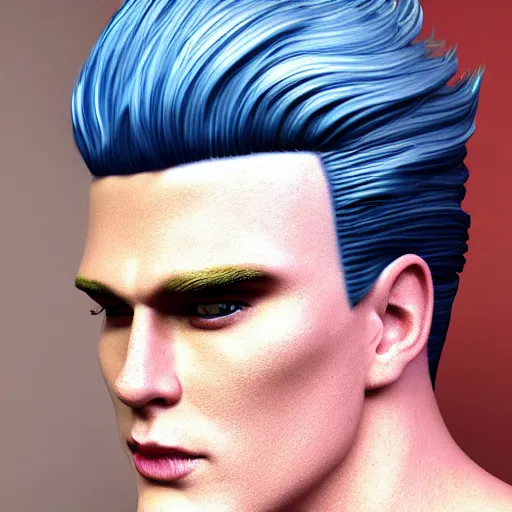 Image similar to vanilla ice but his hair is made out of swirly ice cream vanilla ice cream his hair is completely made out of vanilla swirled vanilla ice cream, ice cream hair, realistic, hyperrealistic, ultra realistic, real, real world, highly detailed, very detailed, extremely detailed, intricate details, 8 k resolution, hd quality