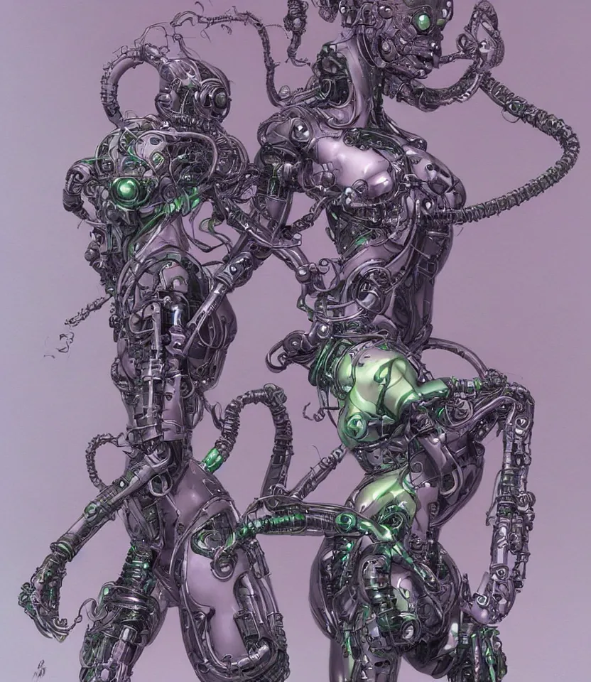 Image similar to Cthulhu cyberpunk woman, robotic, trending on artstation, by Hajime Sorayama and Boris Vallejo