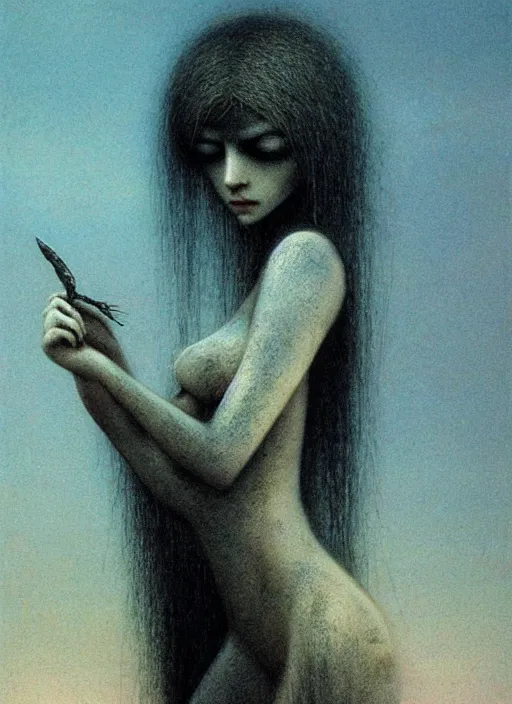 Image similar to princess by Beksinski and Luis Royo