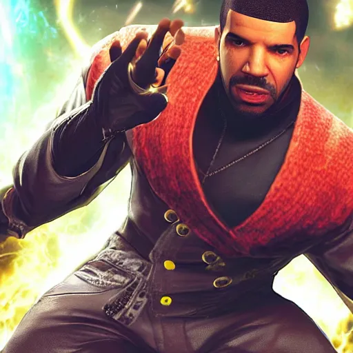 Image similar to drake, as a character in tekken