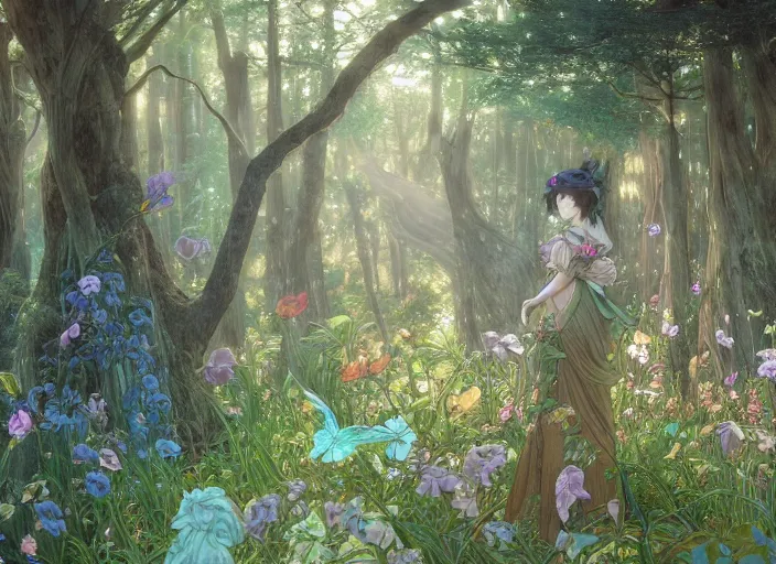 Prompt: desktop background, beautiful fantasy forest, magical creatures, path traced, highly detailed, high quality, digital painting, by studio ghibli and alphonse mucha, leesha hannigan, hidari, art nouveau, chiho aoshima, jules bastien - lepage