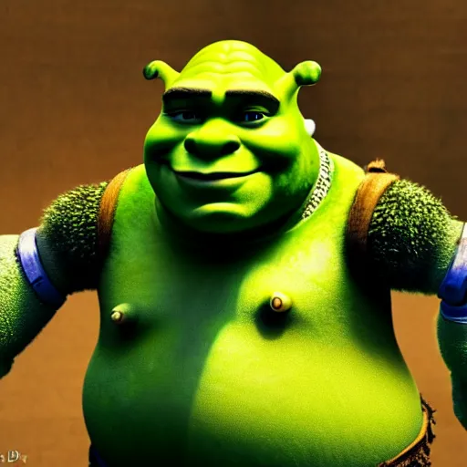 Image similar to shrek as a robot, highly detailed, extremely high quality, hd, 4 k, 8 k, canon 3 0 0 mm, professional photographer, 4 0 mp, lifelike, top - rated, award winning, realistic, detailed lighting, detailed shadows, sharp, no blur, edited, corrected, trending