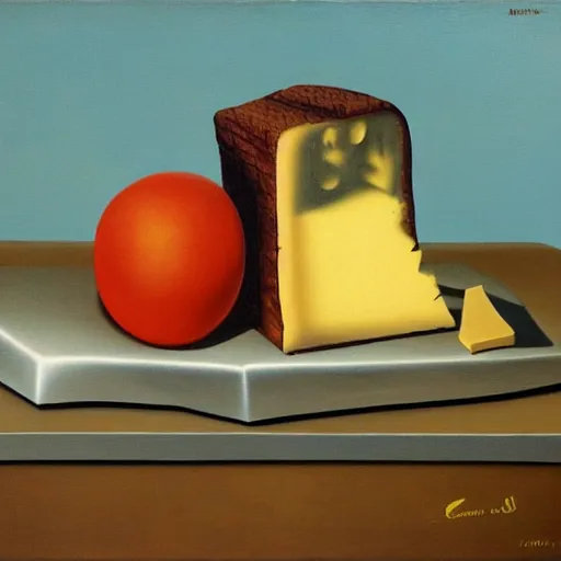 Prompt: surrealist painting of cheese