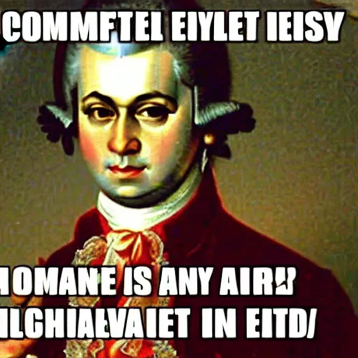 Prompt: mozart commits arson