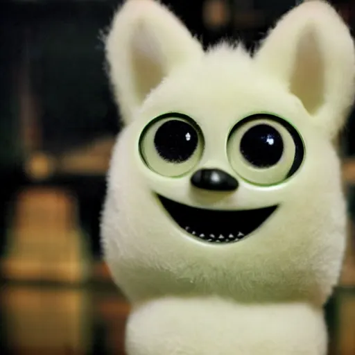 Prompt: an uncanny corgi furby, inspired by junji ito, photographed by david lynch