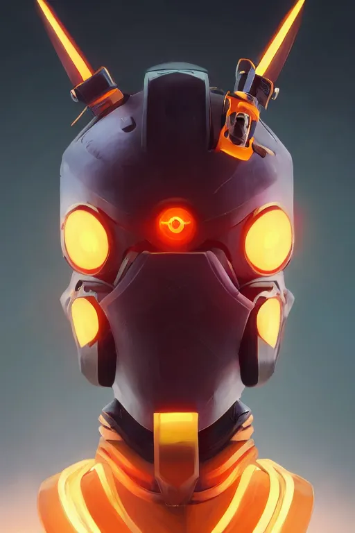 Image similar to epic mask helmet robot ninja portrait stylized as fornite style game design fanart by concept artist gervasio canda, behance hd by jesper ejsing, by rhads, makoto shinkai and lois van baarle, ilya kuvshinov, rossdraws global illumination radiating a glowing aura global illumination ray tracing hdr render in unreal engine 5