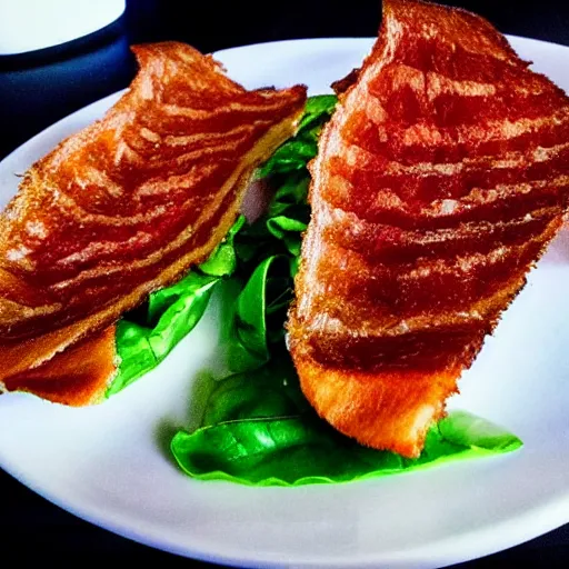 Image similar to close up high resolution photo of a blt, michelin star restaurant, very tasty, food photography, instagram, trending