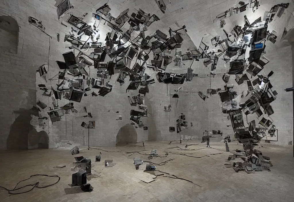 Image similar to an installation by panamarenko
