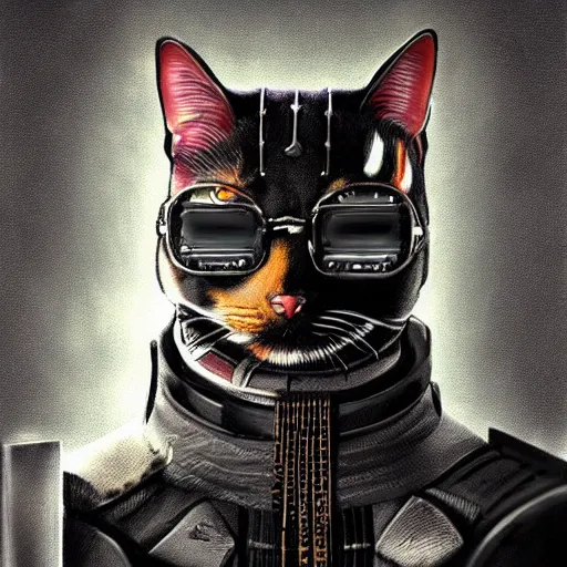 Prompt: Renovatio portrait cat samurai cyberpunk, high detail, high modernization, ultra mega super hyper realistic