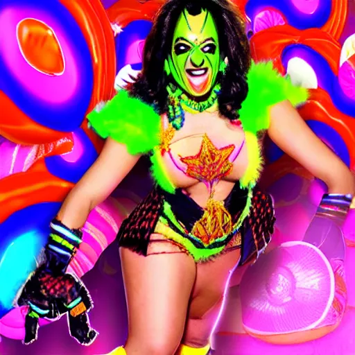 Image similar to kamala as 2 0 0 0's candy raver