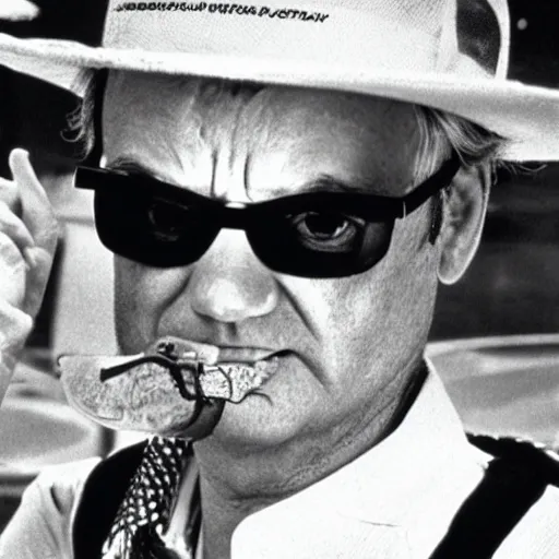 Image similar to bill murray in fear and loathing in las vegas, movie still, promotional shot