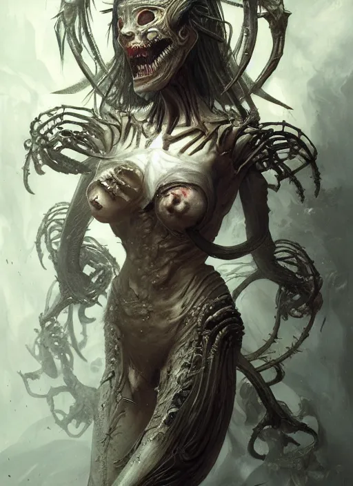 Image similar to horror commander, physically accurate, moody dynamic lighting, very very intricate, very very elegant, highly detailed, digital painting, artstation, HR GIGER, Hieronymus Bosch, Francis Bacon, concept art, smooth, very beautiful, sharp focus, illustration, art by artgerm and greg rutkowski and alphonse mucha