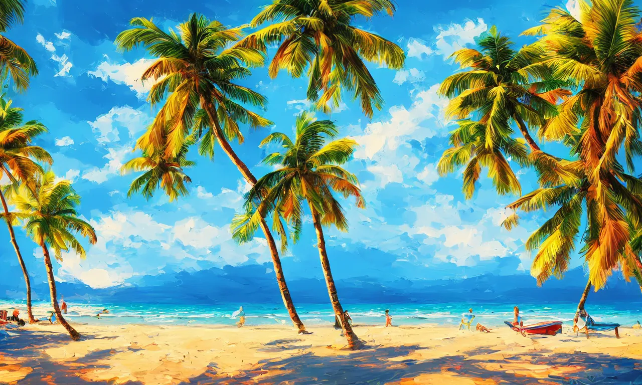 Image similar to paradise beach by alena aenami artworks in 4 k