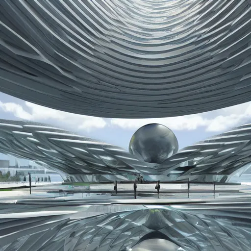 Image similar to futuristic architecture for next international exposition