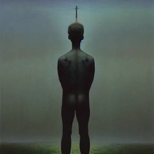 Image similar to zuckerberg as a zdzisław beksinski painting, godlike, surreal