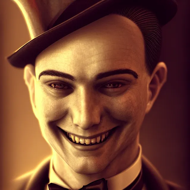 Image similar to portrait of a 1 9 2 5 magician, clean shaven, smiling, atmospheric lighting, intricate, ultra detailed, well composed, best on artstation, cgsociety, epic, stunning, gorgeous, intricate detail, wow, masterpiece