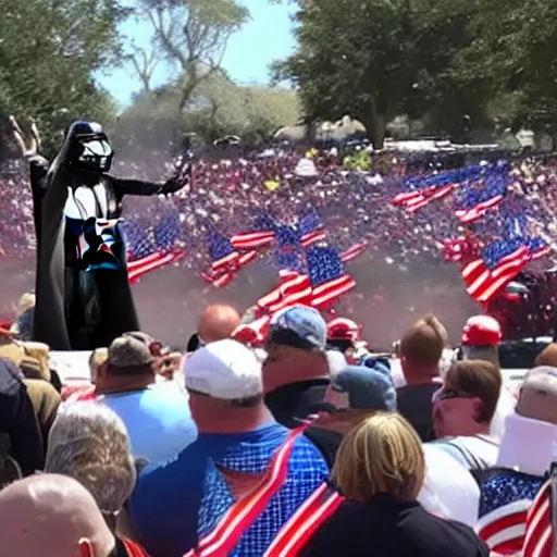 Image similar to darth vader at a maga rally