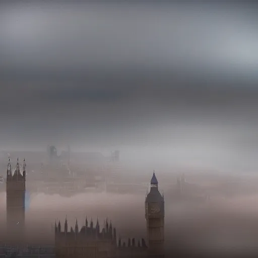 Prompt: London fog, realistic, photo studio, HDR, 8k, trending on artstation