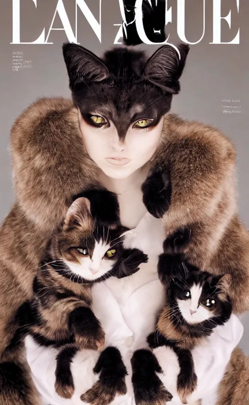 Image similar to a strike of catgirls because of their paws, luxury, expensive, high fashion magazine cover, furry, photo portrait, symmetry, awesome exposition, very detailed, highly accurate, professional lighting diffracted lightrays, 8 k, sense of awe