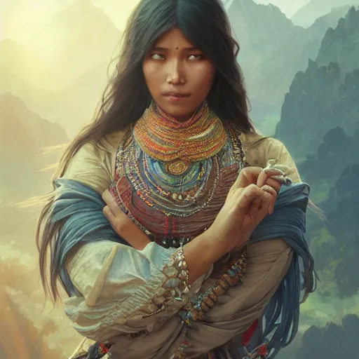 Prompt: nepali woman, ultra realistic, concept art, intricate details, highly detailed, photorealistic, octane render, 8 k, unreal engine. art by artgerm and greg rutkowski and alphonse mucha