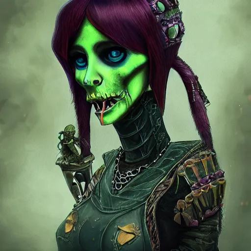 Image similar to eco punk, goblin girl goth, fantasy art, high detail, 4k