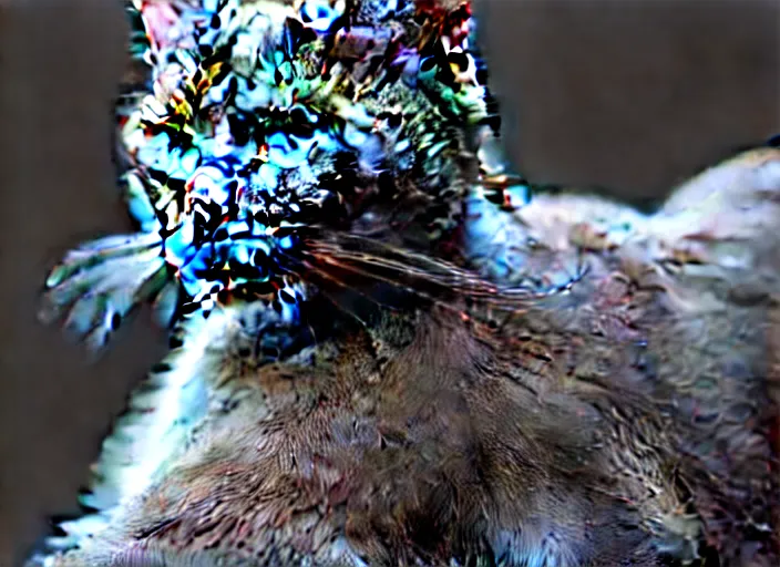 Image similar to hyperrealism, detailed textures, photorealistic 3 d render, a beautiful medium grey cat with medium hair length, one million lave rivers, sharp focus, ultra realistic, ultra high pixel detail, cinematic, intricate, cinematic light, concept art, illustration, art station, unreal engine 8 k