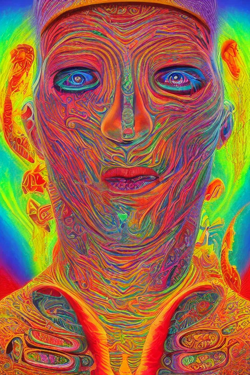 Image similar to the mind on lsd, 4 k award winning alex grey, artstation