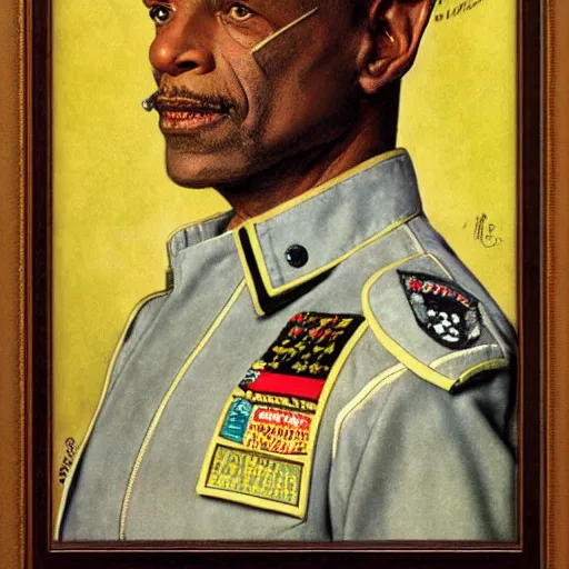 Image similar to commander sisko by norman rockwell