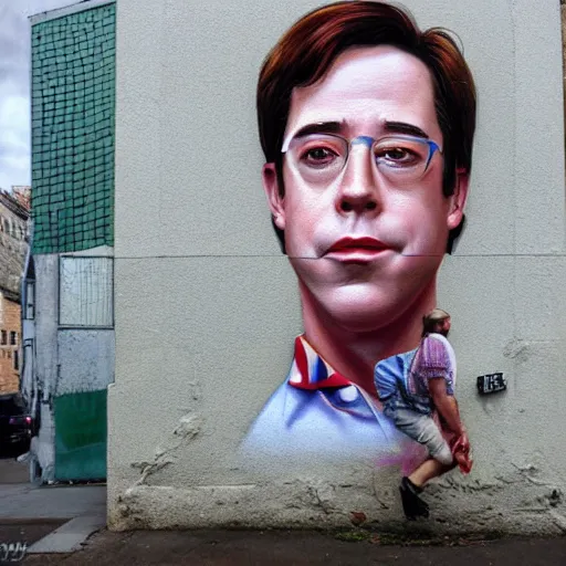 Prompt: Street-art portrait of Matthew Broderick from Ferris Bueller's Day Off movie in style of Etam Cru